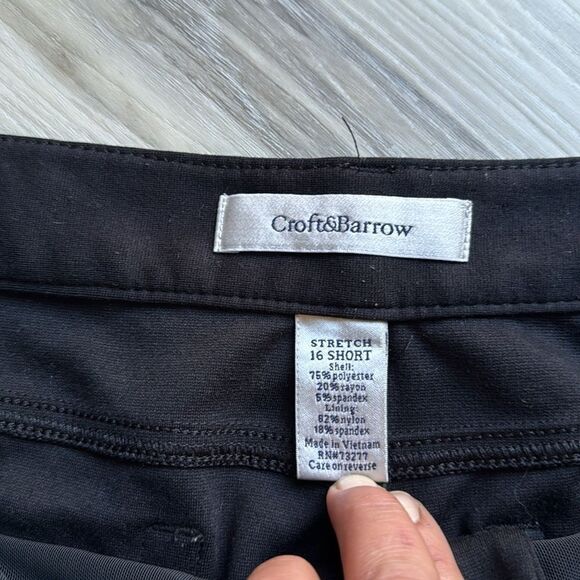 Croft & Barrow Black Stretch Pants Size 16 Short - Picture 5 of 5